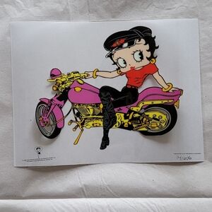 Betty Boop Motorcycle Art Print Sericel Filmcel